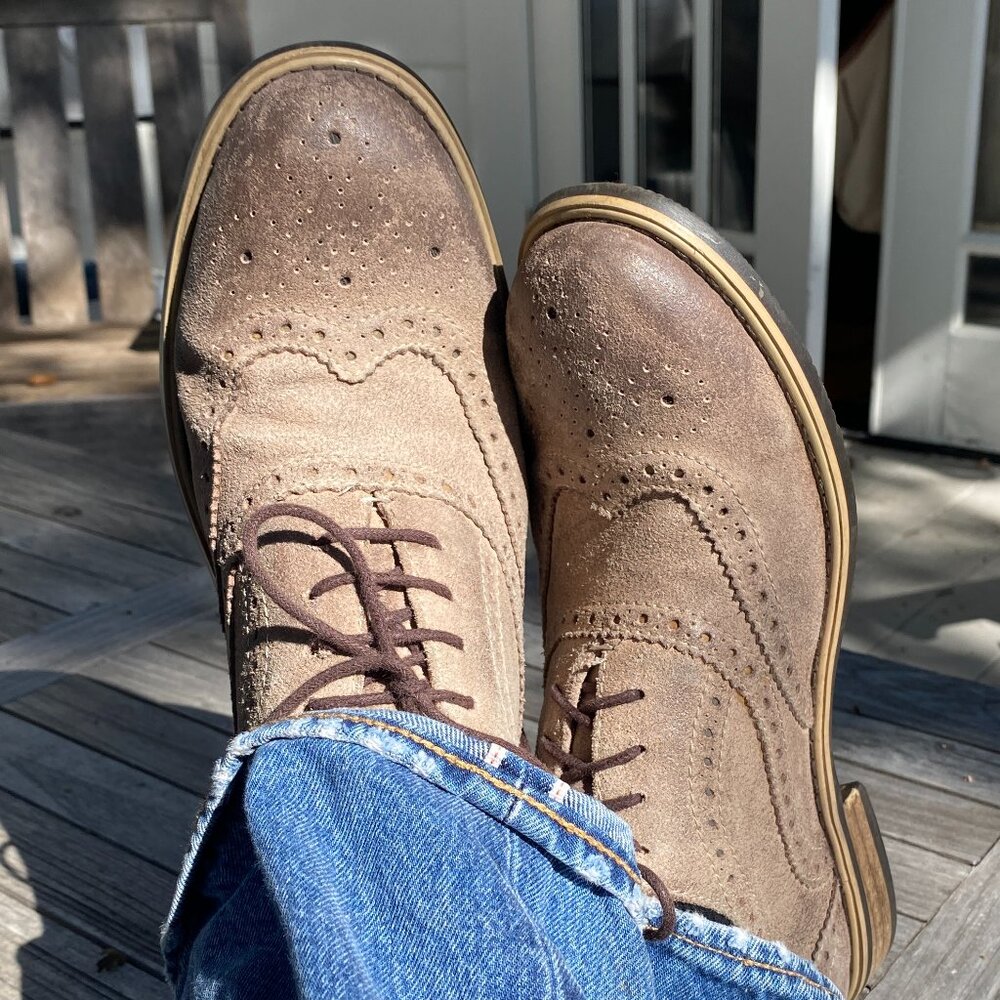 Kenneth Cole Reaction Rogue Trip Oxford Mens Leather Sz 10.5M